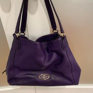 Gorg Coach Edie Handbag - Purple w Gold Hardware